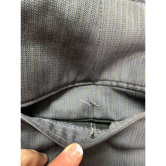 JoS. A. Banks Pants Mens 36 Reg Pinstripe Gunmetal Grey Pleats Wool Dress Work - Picture 11 of 16